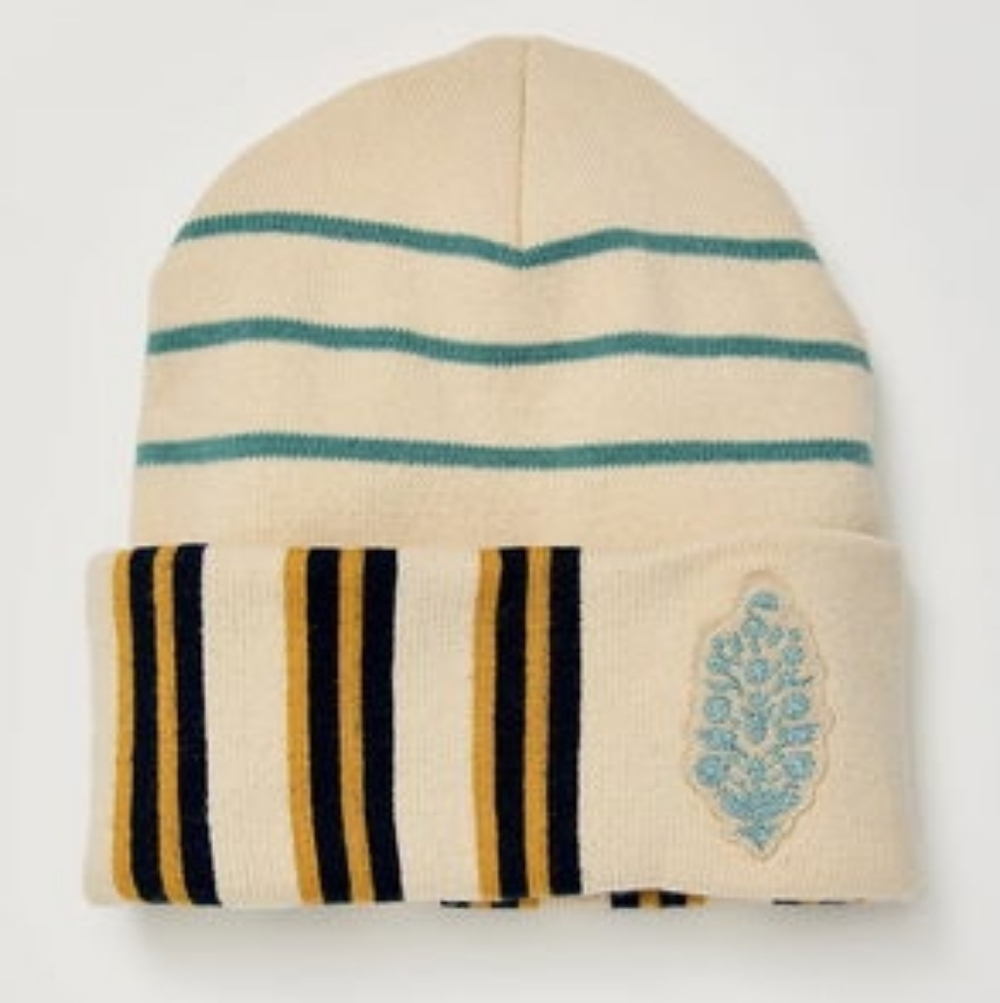 FP Movement by Free People |Cuffed Knit Striped Beanie | Ivory